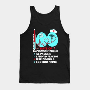 100 Days Of Temperature Talking School Nurse 100th Day Tank Top